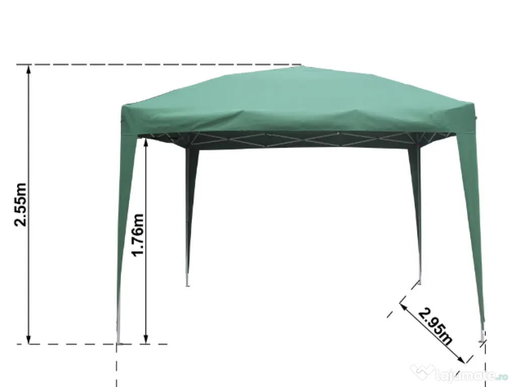 Pavilion CORT Umbrela Cadru Metal Gradina Terasa Curte Pliabil 3X3X2.55 M 
