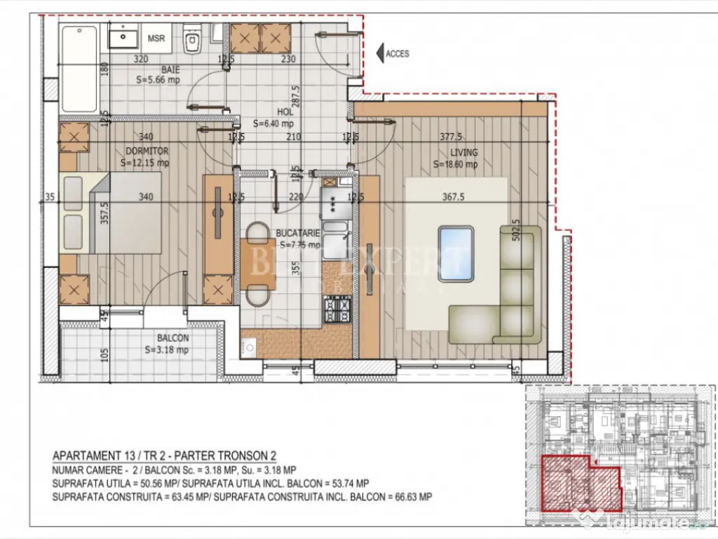 2 Camere Zona Linistita -Acces rapid STB 