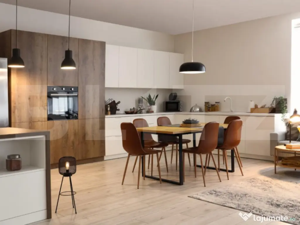 Apartament 2 camere, living cu bucatarie open space, balcon