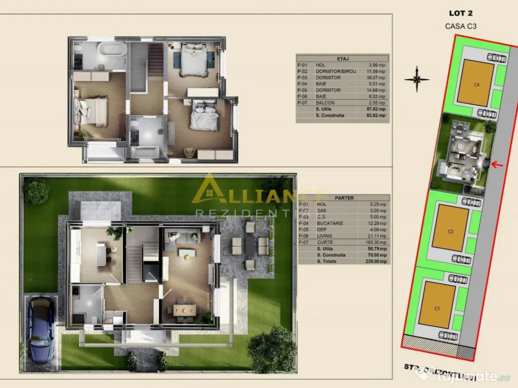 Vila Individuala - Stil Mediteranean - 4 Camere - 3 bai, Ter 