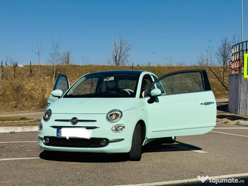 Fiat 500 Automată 2017 – 41.500 km – unic proprietar – verde fistic 