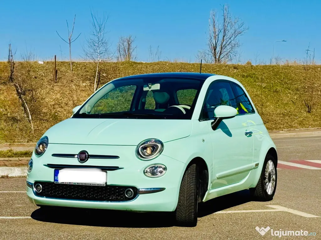 Fiat 500 Automată 2017 – 41.500 km – unic proprietar – verde fistic 