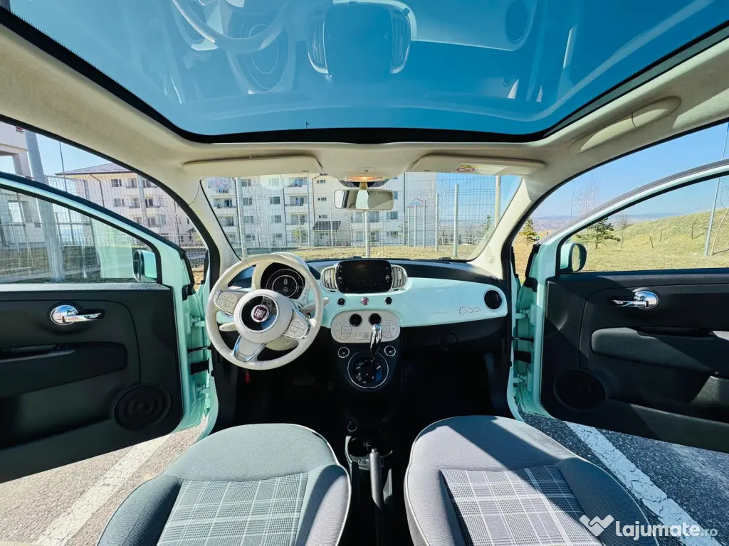 Fiat 500 Automată 2017 – 41.500 km – unic proprietar – verde fistic 