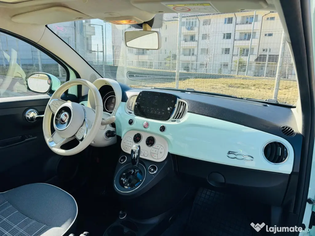 Fiat 500 Automată 2017 – 41.500 km – unic proprietar – verde fistic 