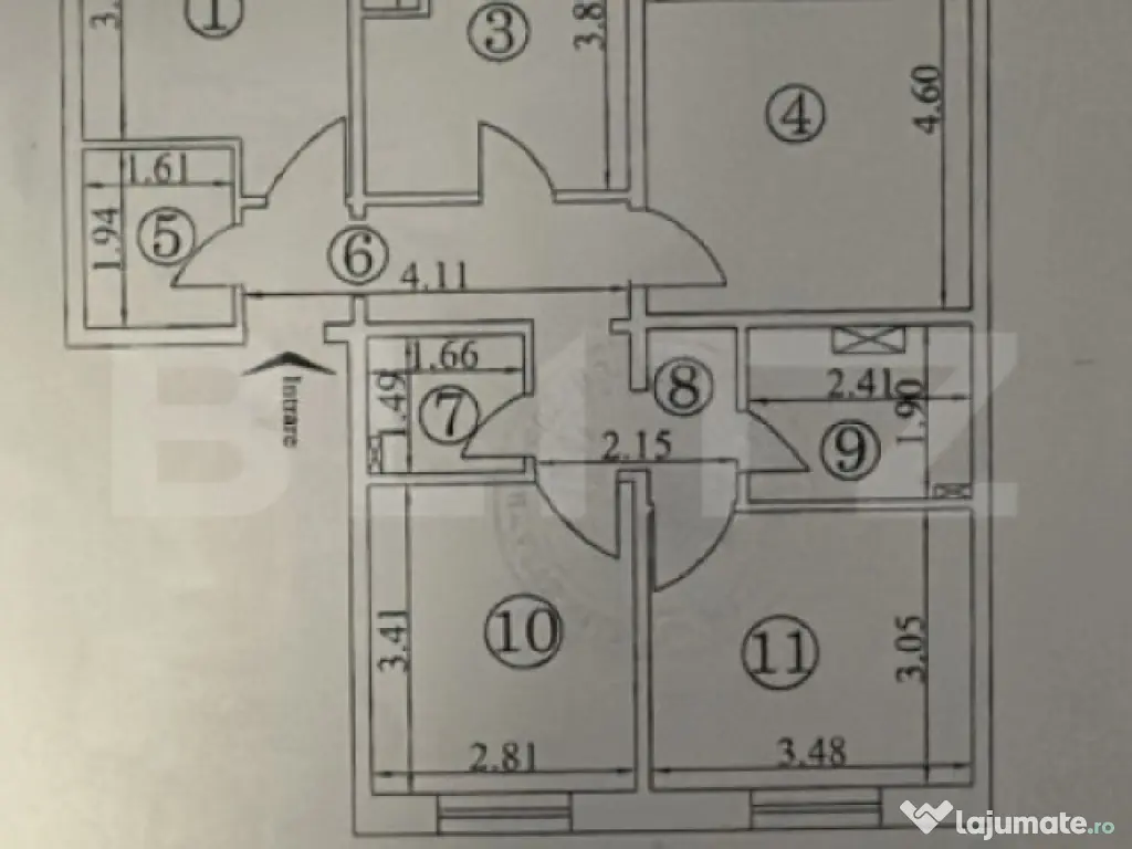 Apartament 4 camere, etaj intermediar, decomandat, 79 mp, zo