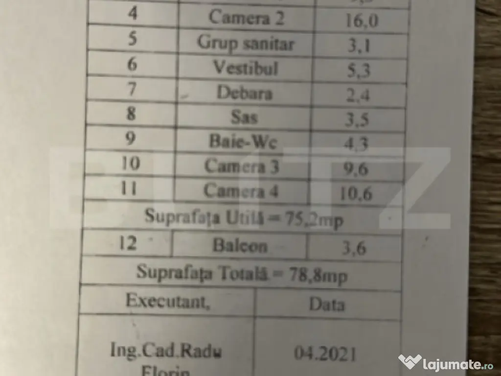 Apartament 4 camere, etaj intermediar, decomandat, 79 mp, zo