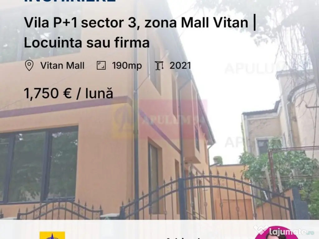 Vila P+1 sector 3, zona Mall Vitan | Locuinta sau firma 