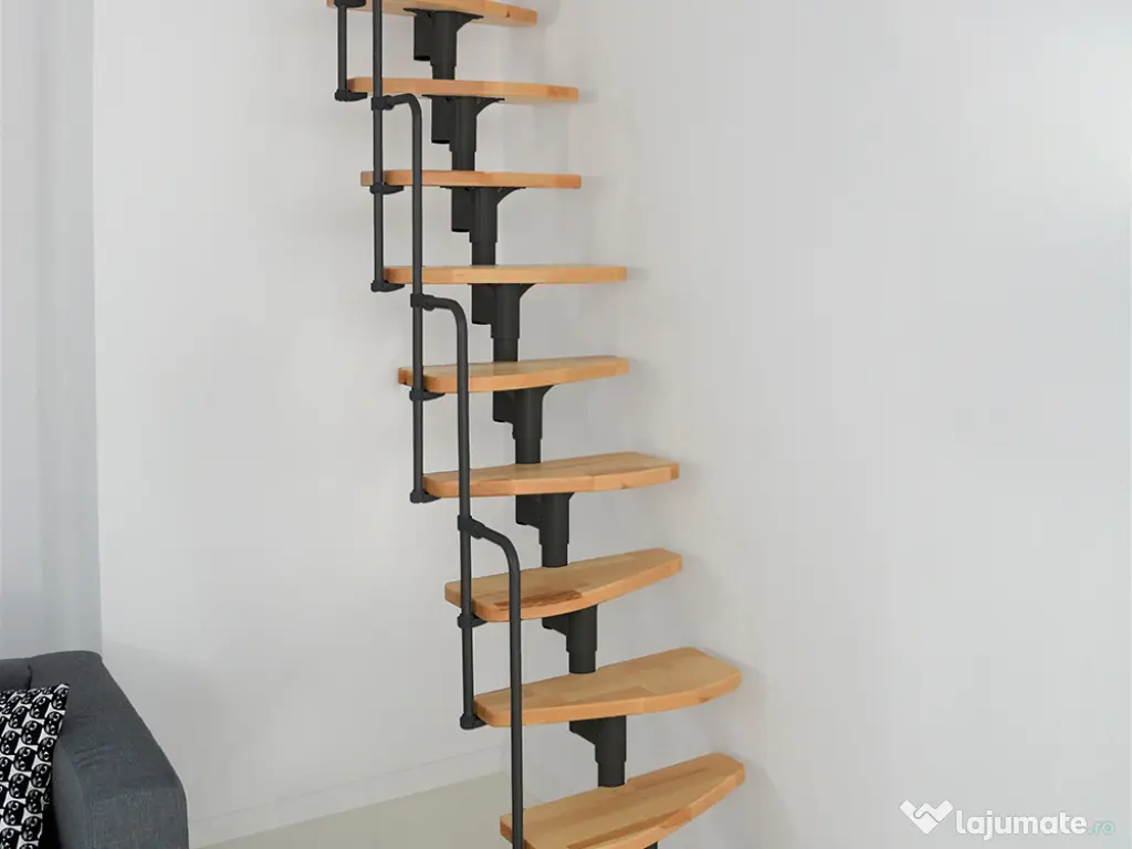 Scara interioara Scala - lemn fag masiv, economie spatiu 