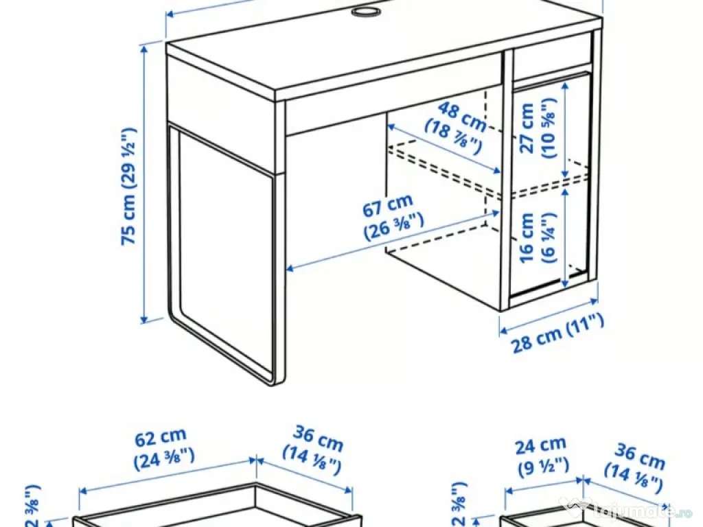 Birou ikea micke si scaun ikea torbjörn 