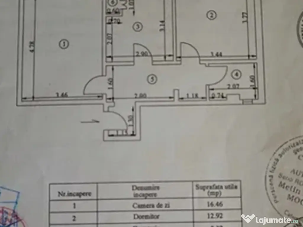 Apartament 2 camere, confort 1 decomandat, zona Vidin. 