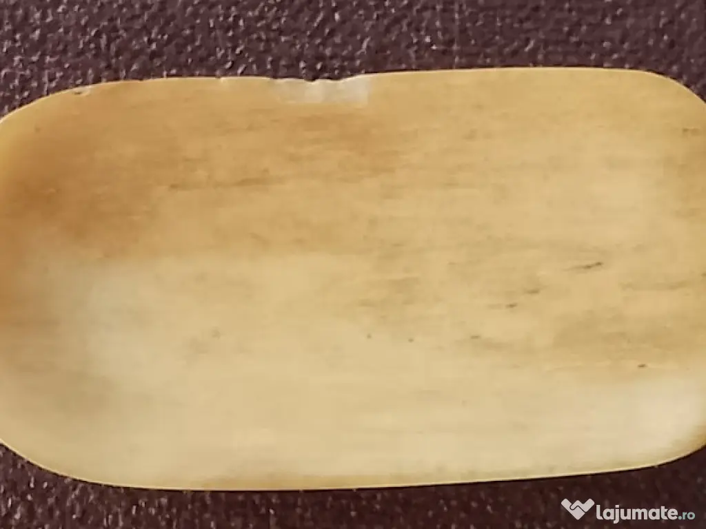 Lopățică veche din os sculptat manual, 14cm – Piesă de vitrină 