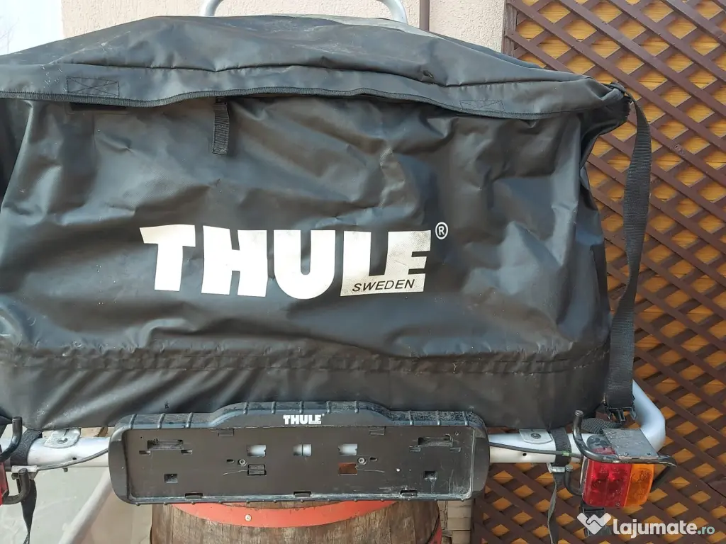 Suport biciclete prindere pe carlig remorcare + geanta Thule EasyBag