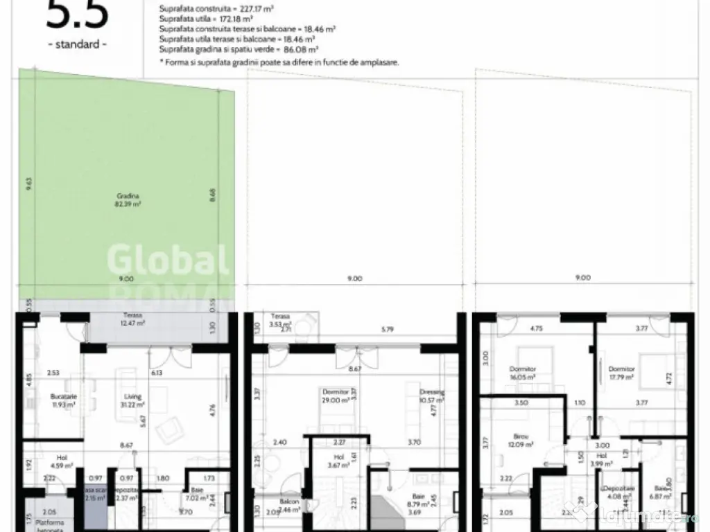 Townhouse 5 camere 171 MP | Pipera-Voluntari | h4l The Villa 