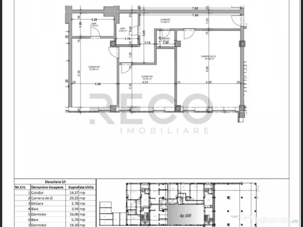 RECO Apartament cu 3 camere, ultracentral, NOU, parter 
