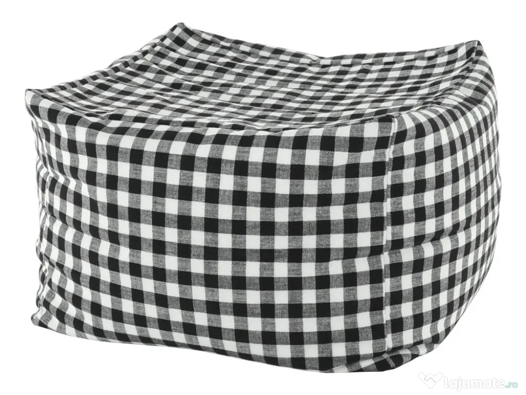 Taburet, negru alb, KRETON NOU 