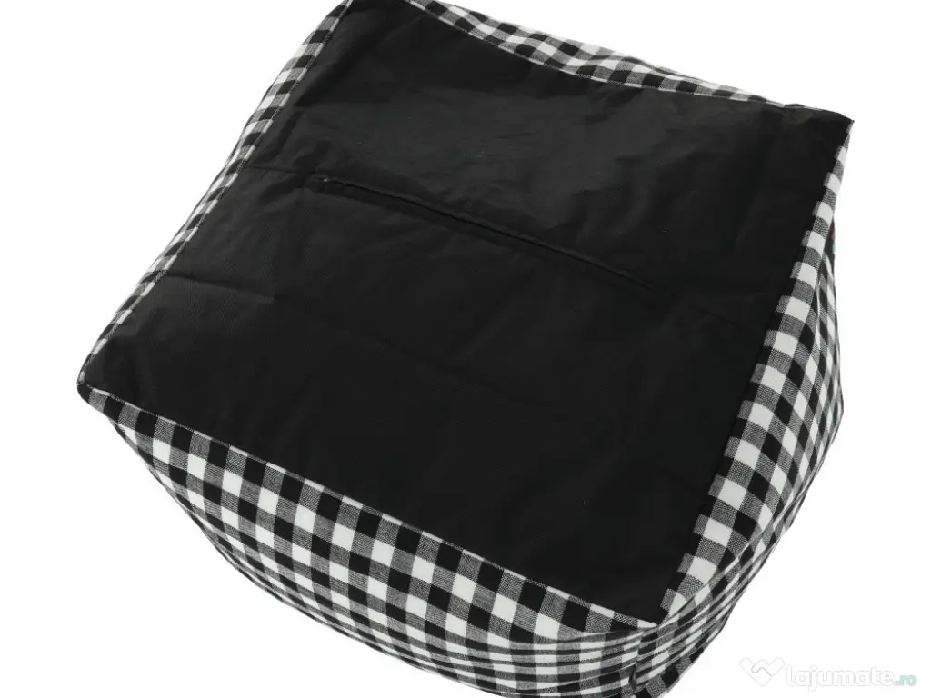 Taburet, negru alb, KRETON NOU 