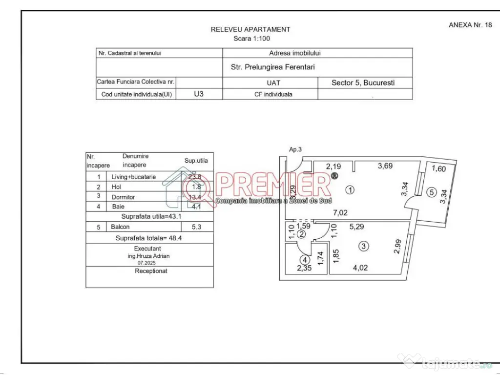 Studio 48,4 mp - Decomandat - Toporasi Residence 