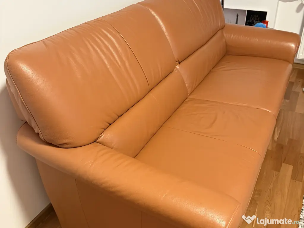 Canapea Himolla piele naturală extensibilă pat 160x190 