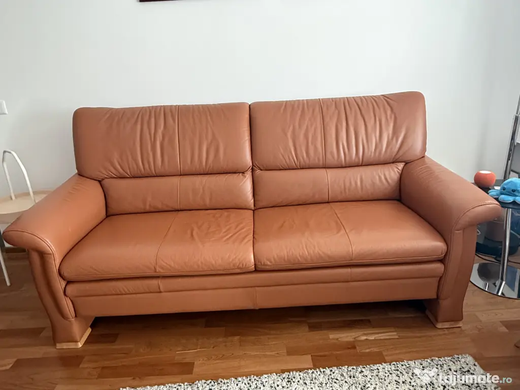 Canapea Himolla piele naturală extensibilă pat 160x190 