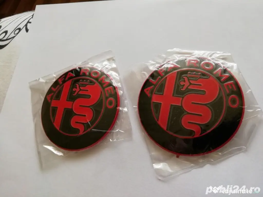 Set Embleme Alfa Romeo diametrul 74 mm capotă/portbagaj 