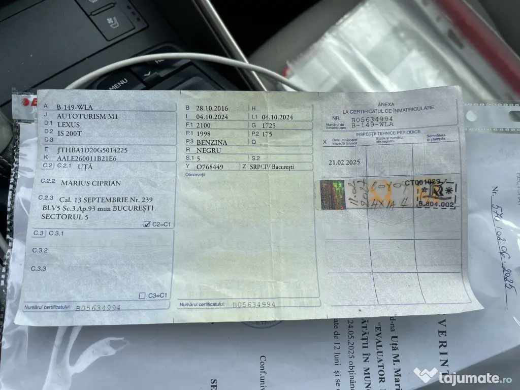 Lexus is 200t benzina 240 cp 2016 107 000km 