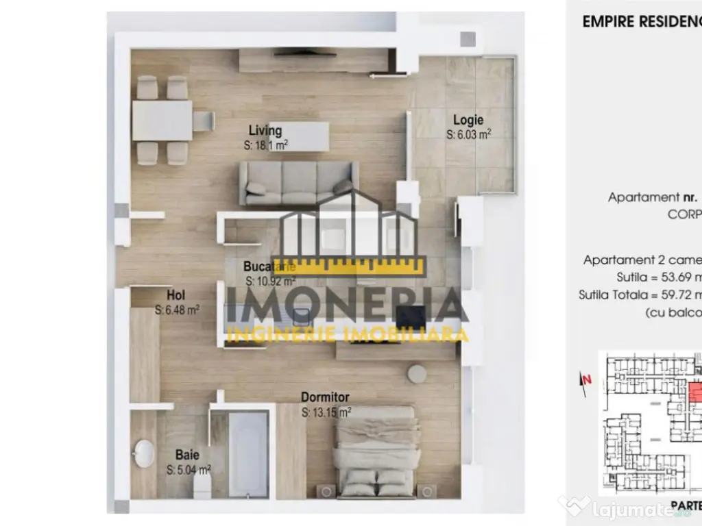 Empire Tornadei 2 – Comision 0% – 2 camere premium
