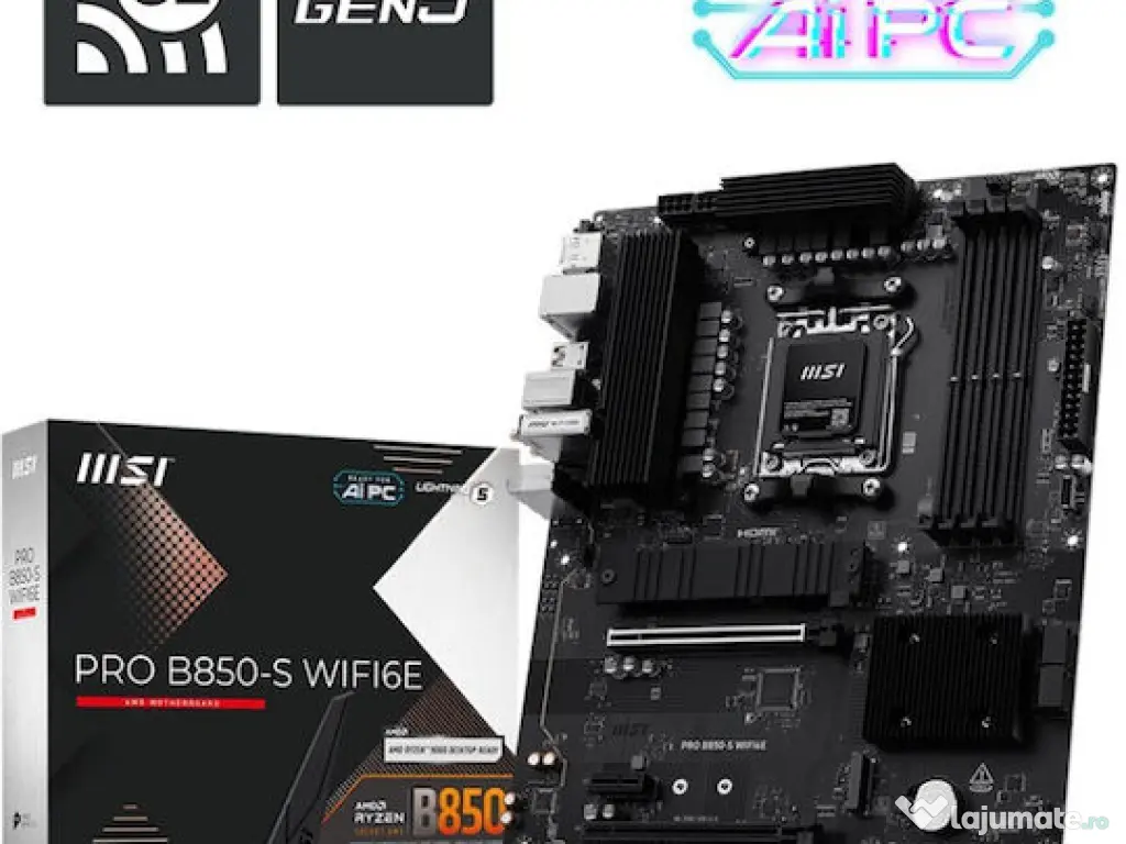 Placa de baza MSI PRO B850-S WIFI6E, AMD B850, AM5, DDR5, ATX