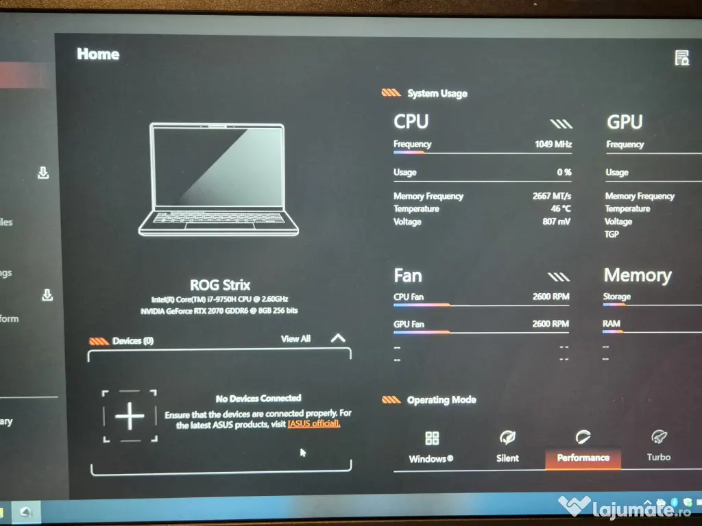 Laptop Gaming Asus ROG Strix III G531-GW, i7-9750H, 32GB RAM, RTX 2070 