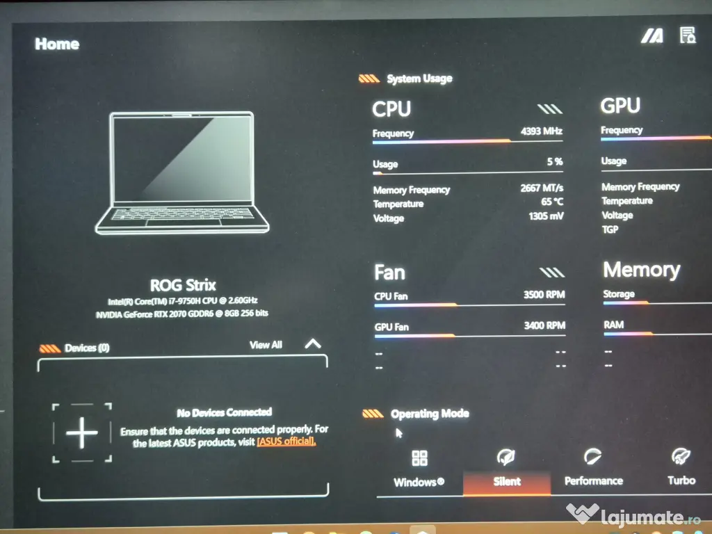 Laptop Gaming Asus ROG Strix III G531-GW, i7-9750H, 32GB RAM, RTX 2070 