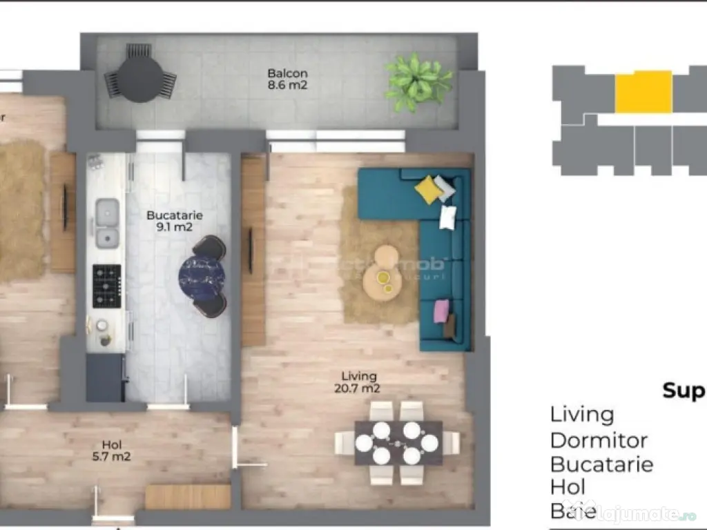 Drumul Binelui - 2 camere - centrala proprie - garaj subtera 