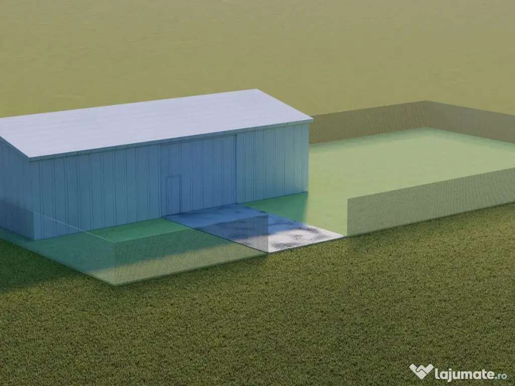 Vând hală metalică 175mp + teren – 900 mp | deschidere la 2 drumuri Branesti