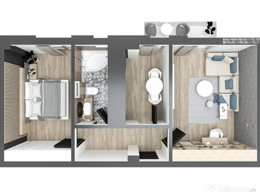 APARTAMENT 2 CAMERE, DECOMANDAT, BLOC NOU 