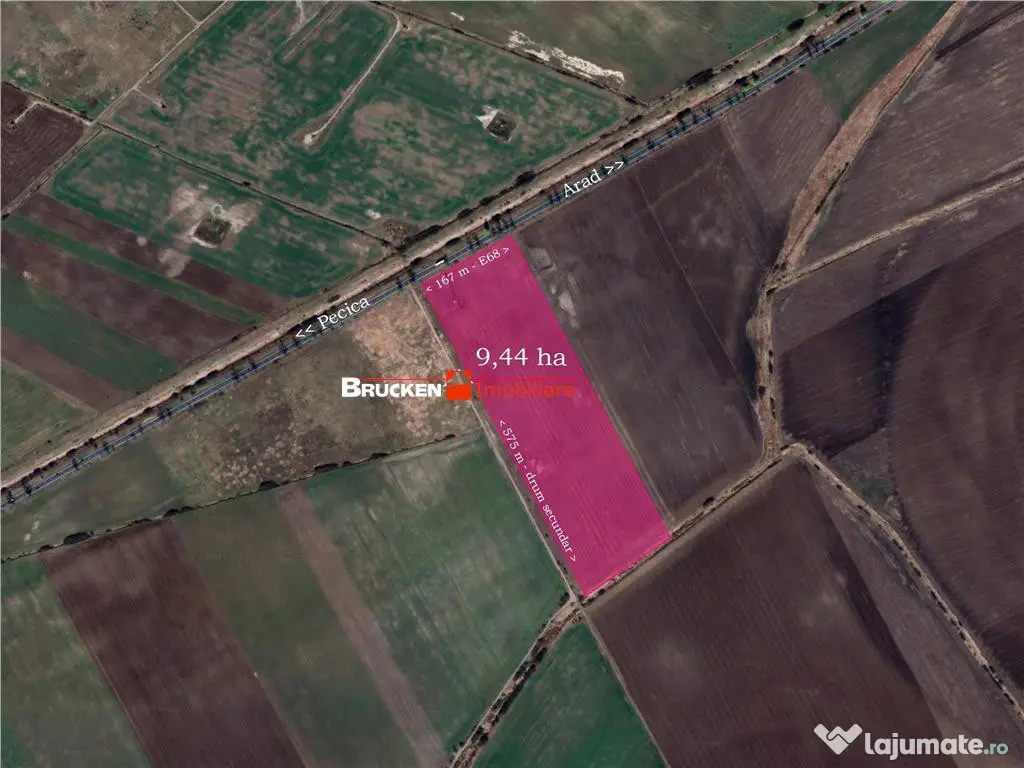 TEREN CU POTENTIAL INDUSTRIAL/ SERVICII | 9,44 HA | ARAD, PE