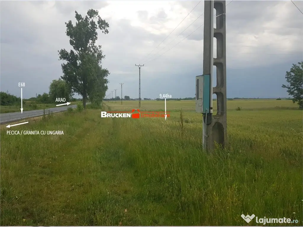TEREN CU POTENTIAL INDUSTRIAL/ SERVICII | 9,44 HA | ARAD, PE