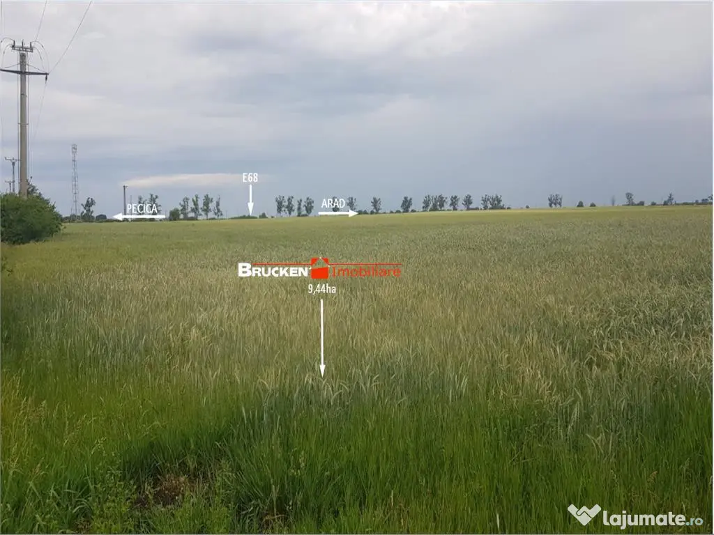 TEREN CU POTENTIAL INDUSTRIAL/ SERVICII | 9,44 HA | ARAD, PE