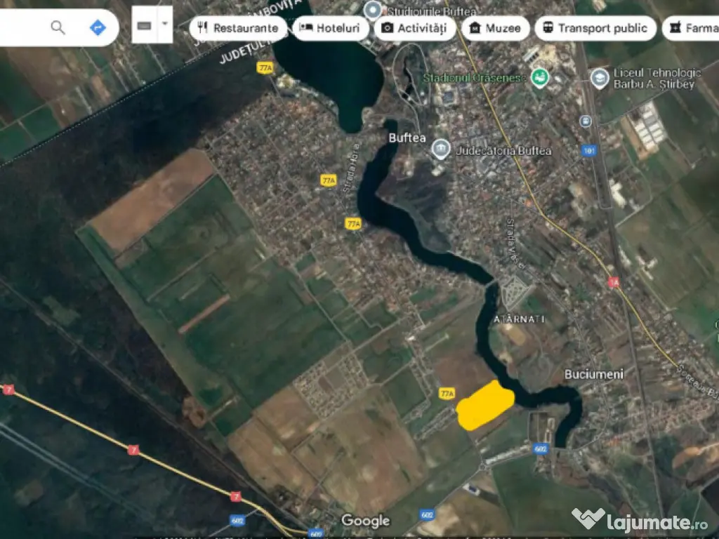 Teren pentru proiect de case in Buftea, cu deschidere la lac 