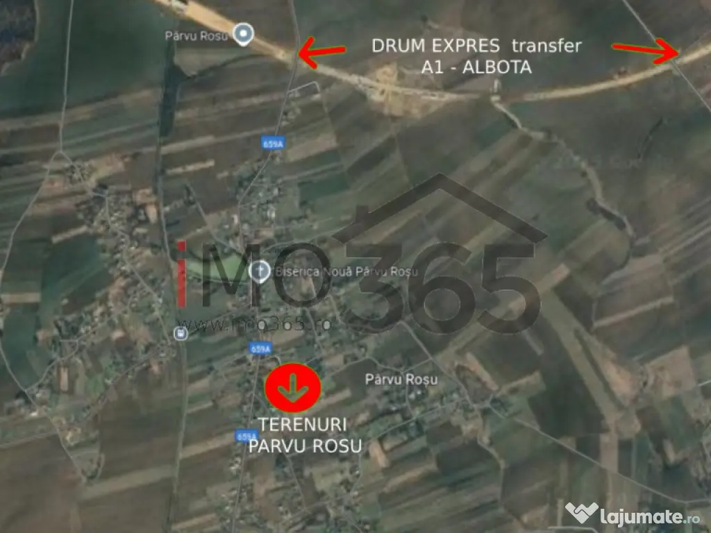 Teren intravilan loturi Parvu Rosu 500 mp - aproape de Pites 