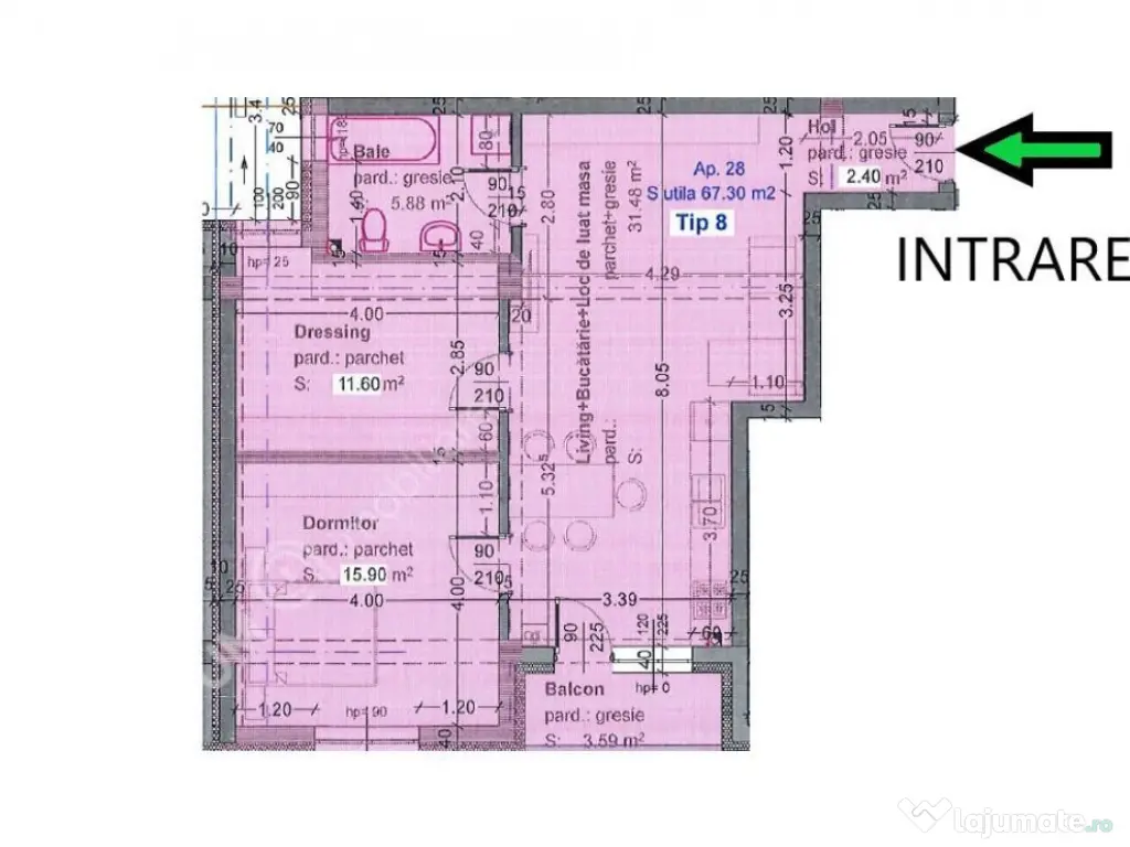 Apartament cu 3 camere 2 balcoane etaj 1 in Selimbar zona Tr 