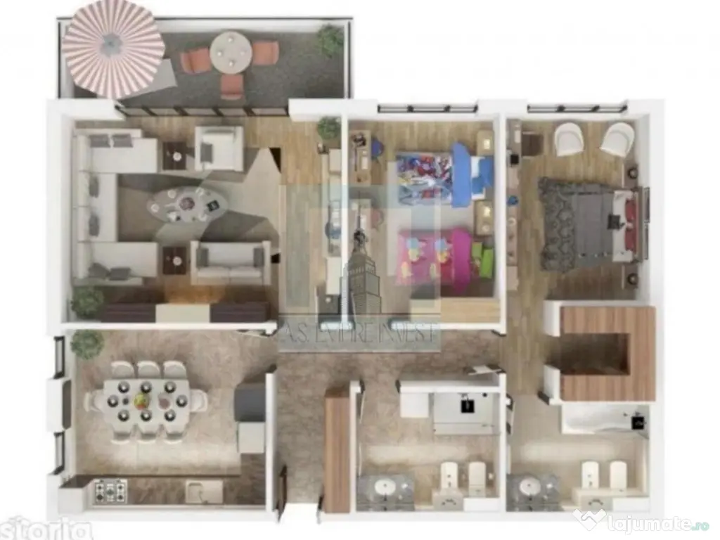 Ap 3 camere mobilat-utilat - zona Tractorul (Isaran)