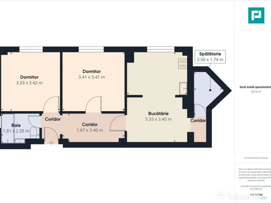 Apartament cu 2 camere decomandat zona Intim 
