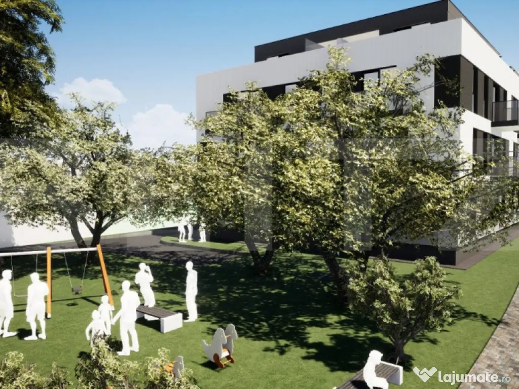 Apartament 3 camere, 2 bai, 77,26 mp, semifinisat, TVA inclu 
