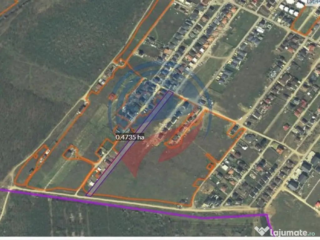 Teren intravilan in spate la Damila, spre padure, 95 euro/mp 