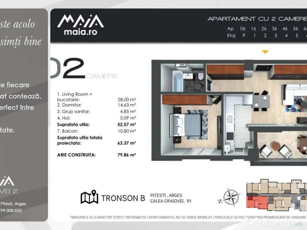 2 Camere Finisaje Premium | Incalzire in pardoseala | Pitest