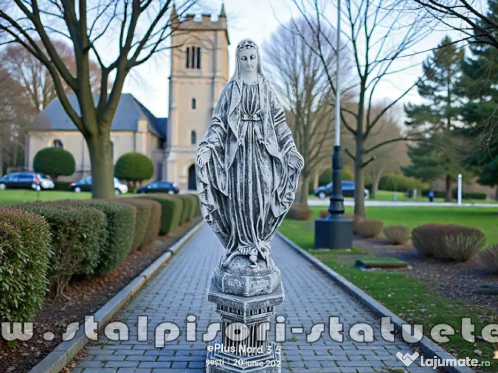 Statuetă fecioara Maria, gri antichizat, model S97. 