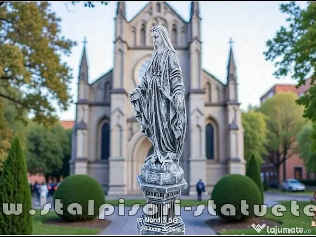 Statuetă fecioara Maria, gri antichizat, model S97. 