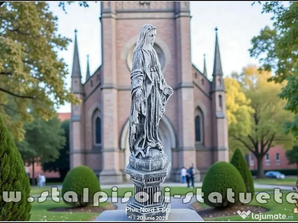 Statuetă fecioara Maria, gri antichizat, model S97. 