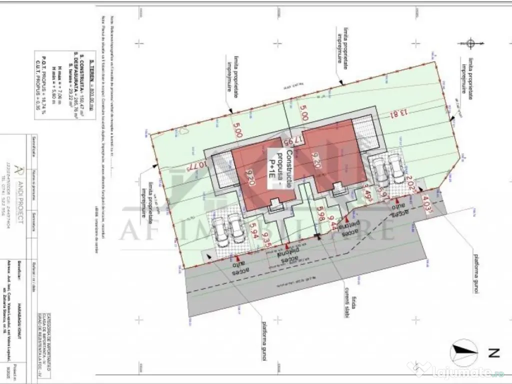Miroslava teren 803mp cu Autorizatie de Constructie pentru d 