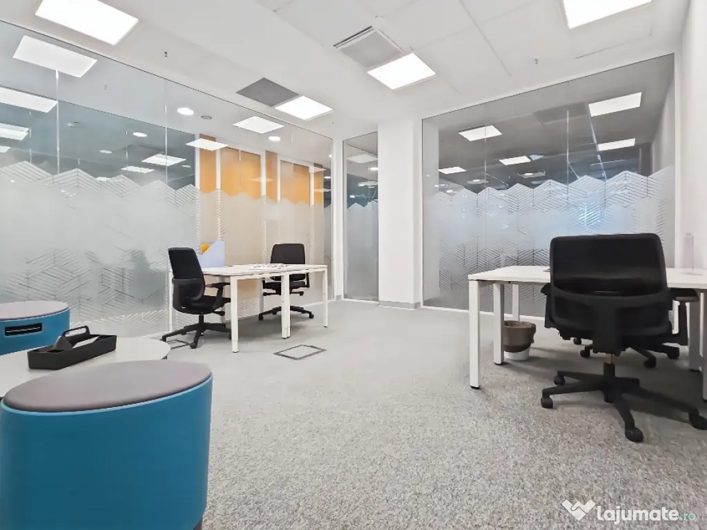 Birouri ce pot fi personalizate pentru 4 persoane în Spaces Campus 6