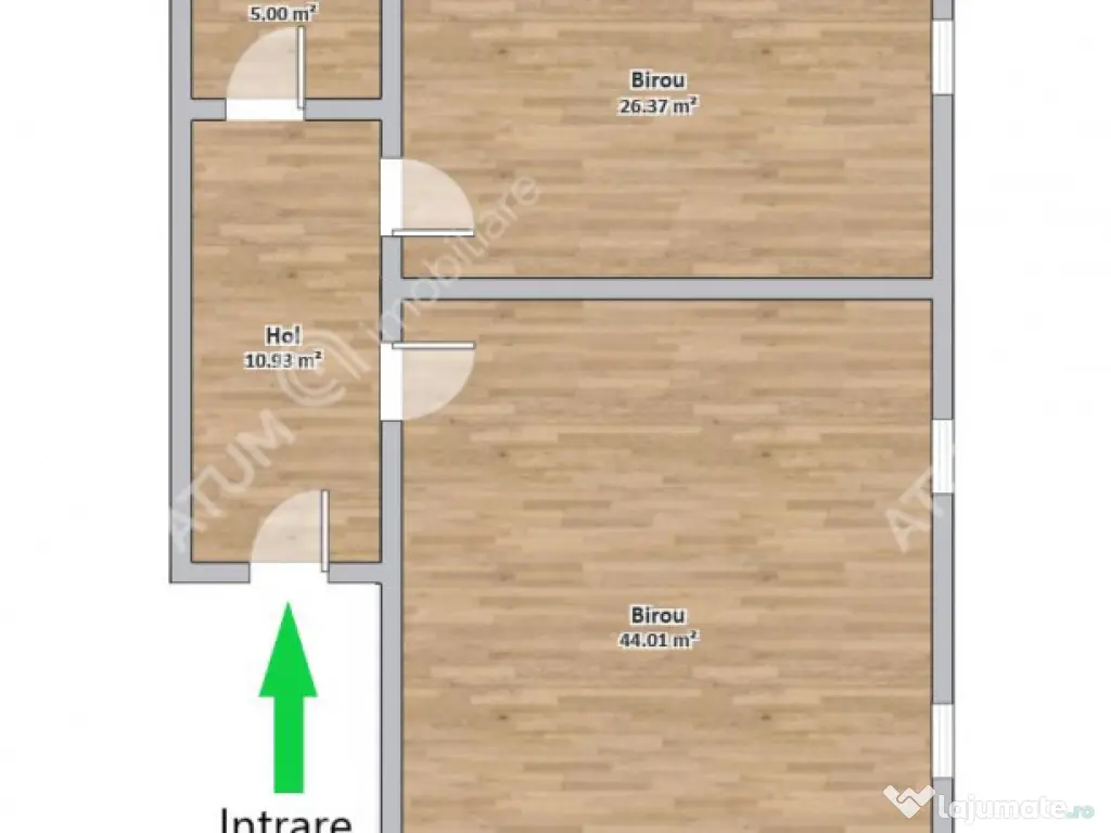 Spatiu de birouri decomandat 2 camere in zona centrala din S 