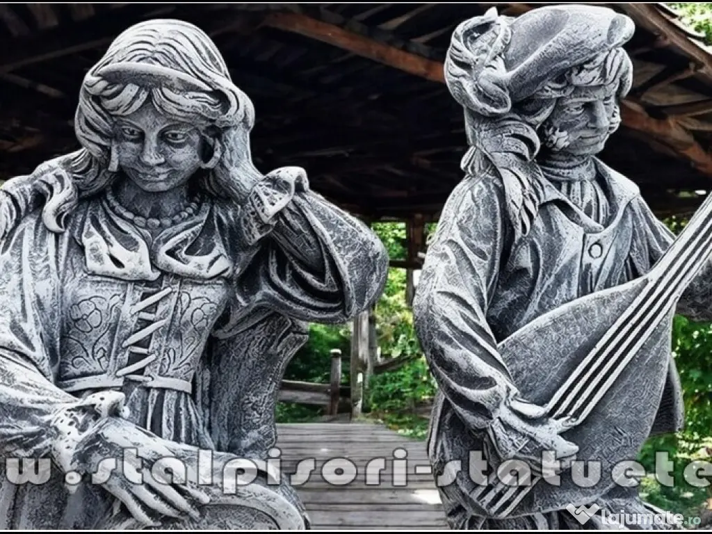 Set statuete muzicanți, gri patinat, model S69. 